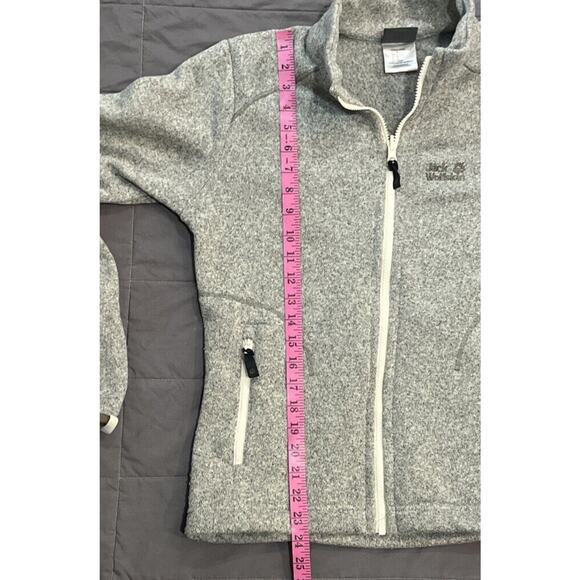 Jack Wolfskin Fleece Jacket women M Gray full Zip Outdoor Casual Cnanuk 200 - Picture 10 of 11